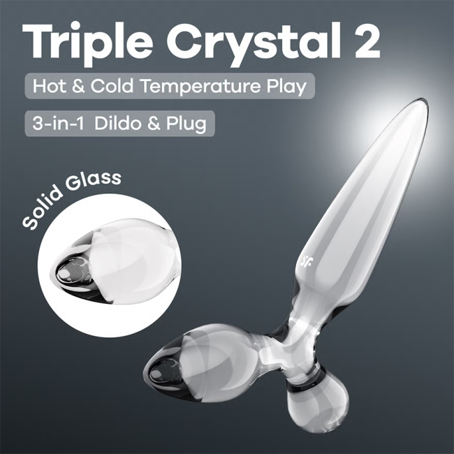Satisfyer Triple Crystal 2 Transparan Cam Dildo