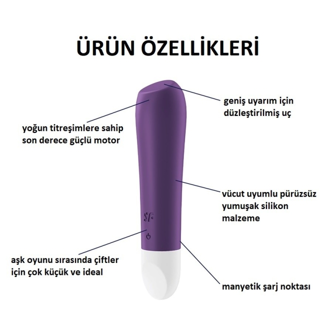 Satisfyer Ultra Power 2 - 12 Modlu Titreşimli Şarjlı Mini Mor Vibratör