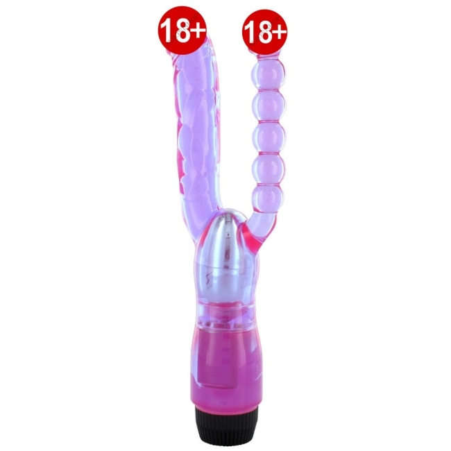 Seven Creations Xcel Anal ve Vajinal Jel Dokulu Güçlü Titreşimli Double Vibratör