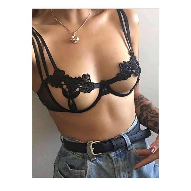 Sexy Sütyen Külot Takım Fantezi İç Giyim Siyah