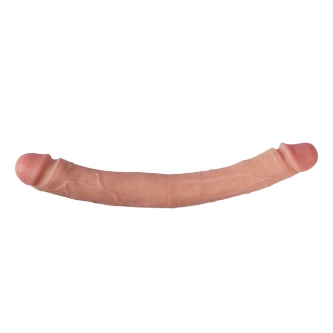 Shequ elvis 30 Cm Çift Başlı Ten rengi Lezbiyen Penis 
