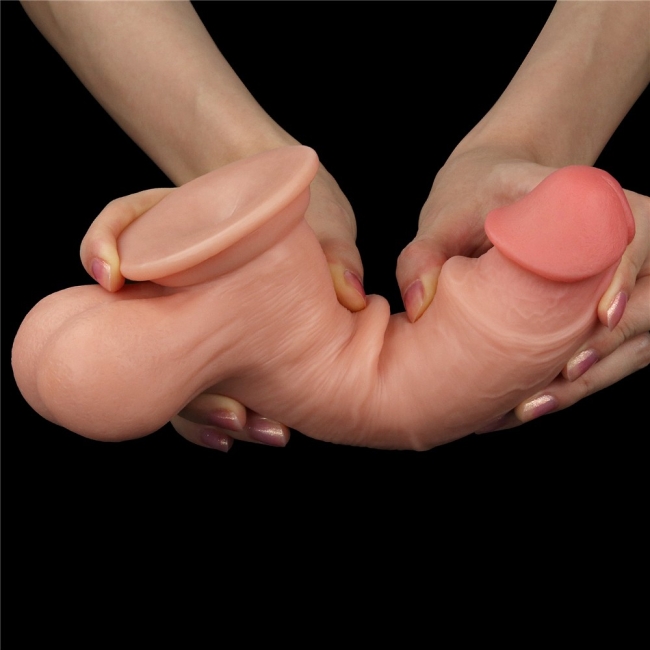 Sliding Hareketli Dış Yüzey Özel 20 Cm Bütün Testisli Ultra Gerçekci Realistik Penis