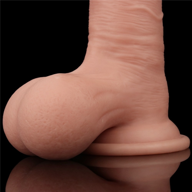 Sliding Hareketli Dış Yüzey Özel 20 Cm Bütün Testisli Ultra Gerçekci Realistik Penis