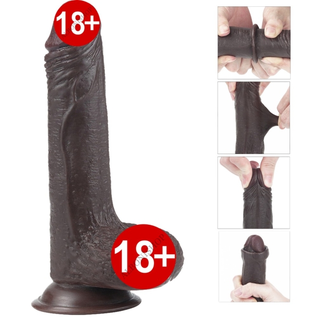 Sliding Hareketli Dış Yüzey Özel Seri Ultra Yumuşak 17 Cm Realistik Penis