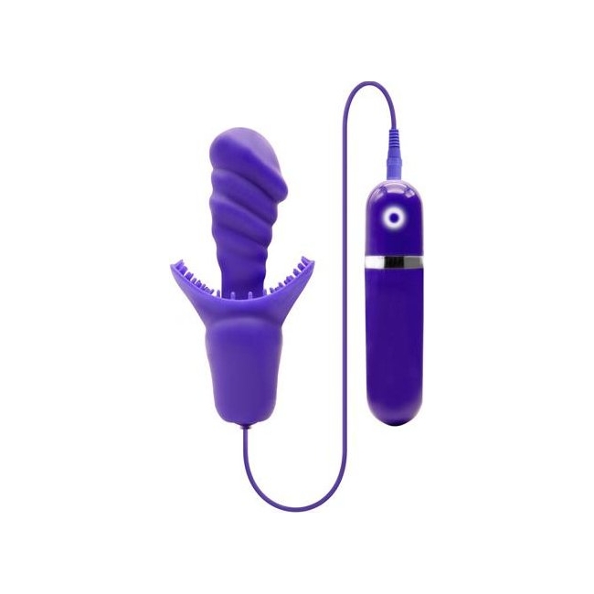 Sux Butterfly Klitoral Uyarıcılı Tırtıklı Led Işıklı Titreşimli Mor Silikon Vibratör