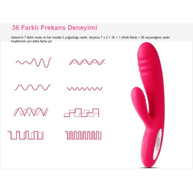 Svakom Adonis Usb Şarjlı Rabbit Vibratör (Kutusuz Sıfır Ürün)