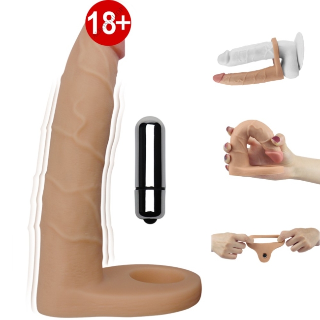 The Ultra Soft Double 18 Cm Titreşimli Ultra Yumuşak Anal Protez Penis Çift Yönlü İlişki