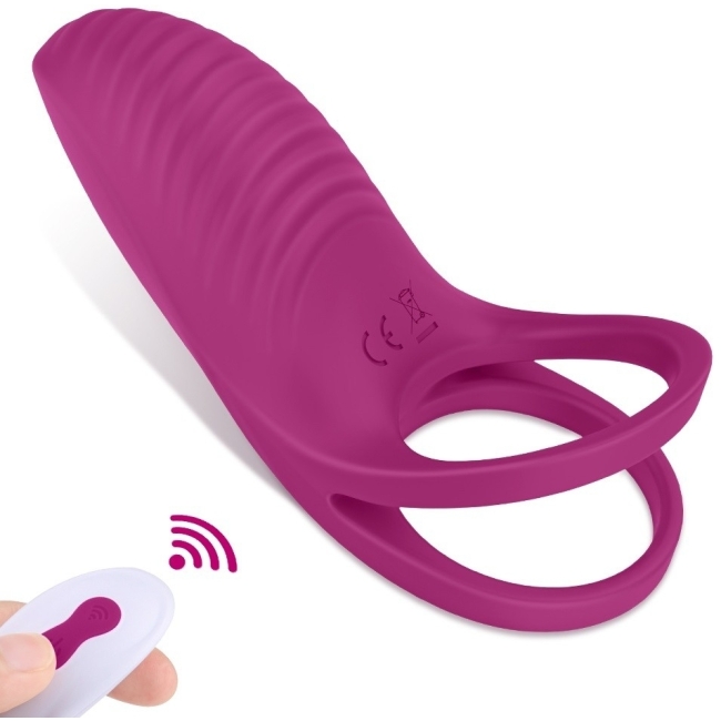 Trap 9 Modlu Titreşimli Kumandalı Çiftlere Özel Şarjlı Çiftli Penis Halkası