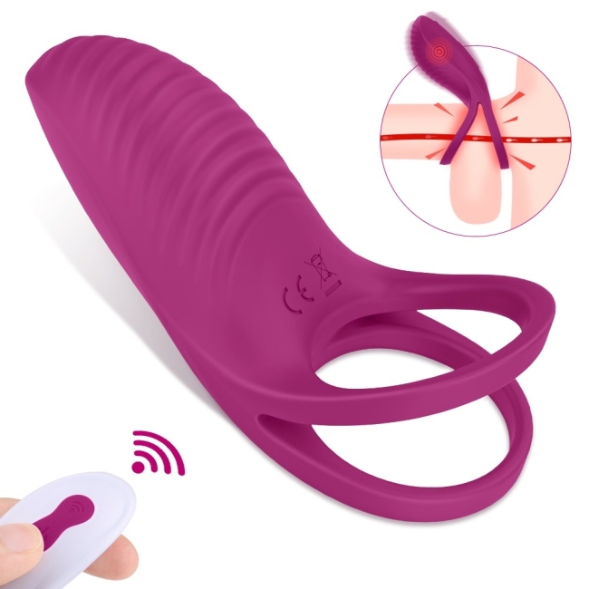 Trap 9 Modlu Titreşimli Kumandalı Çiftlere Özel Şarjlı Çiftli Penis Halkası