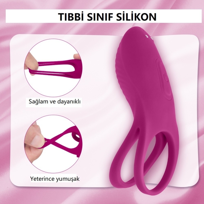 Trap 9 Modlu Titreşimli Kumandalı Çiftlere Özel Şarjlı Çiftli Penis Halkası