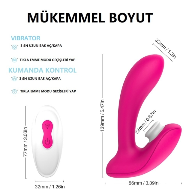 Tricker Kumandalı 9 Emiş Modlu ve 9 Titreşim Fonksiyonlu Su Geçirmez Vibratör