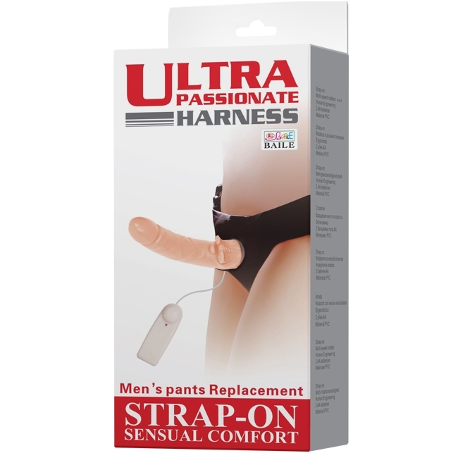 Ultra Passıonate Harness Vajina Girişli Titreşimli İçi Dolu Protez Penis Vibratör