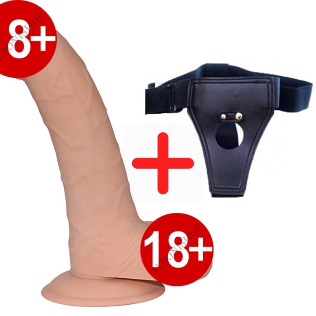 Ultra Yumuşak Özel Dokulu 21 Cm Belden Bağlamalı Penis