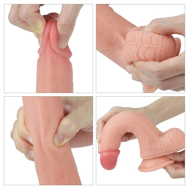 Ultra Yumuşak Silikon Özel Üretim 20 cm Belden Bağlamalı Realistik Penis