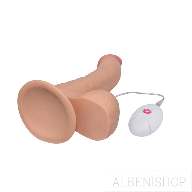 Ultra Yumuşak Özel Dokulu 21 Cm Titreşimli Realistik Penis