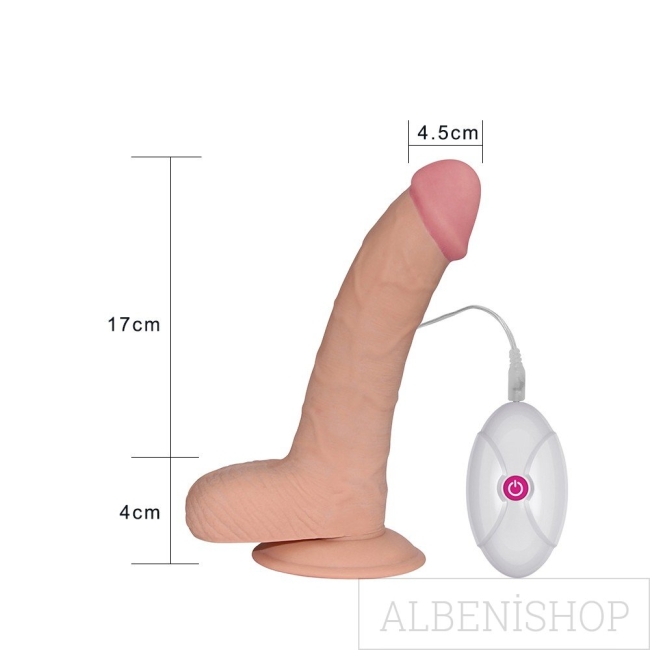 Ultra Yumuşak Özel Dokulu 21 Cm Titreşimli Realistik Penis