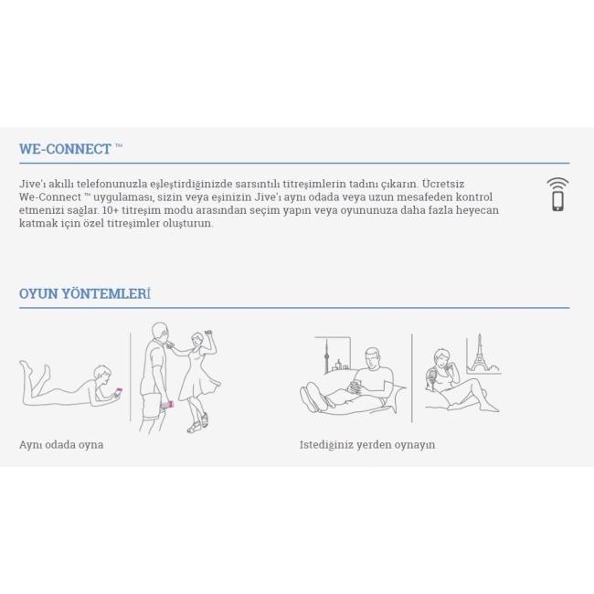 We-Vibe Jive Giyebilir Uygulama İle Heryerden Kontrol Edilebilen Titreşim Vibratör