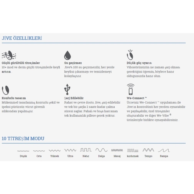 We-Vibe Jive Giyebilir Uygulama İle Heryerden Kontrol Edilebilen Titreşim Vibratör