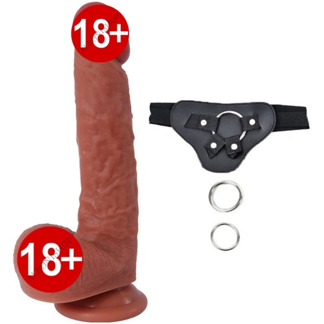 Wolve 26 Cm Çift Katmanlı Ultra Yumuşak Kemerli Realistik Penis	