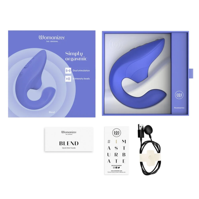 Womanizer Blend Blue Air Pleasure G-Noktası ve Klitoral Rabbit Vibratör ​
