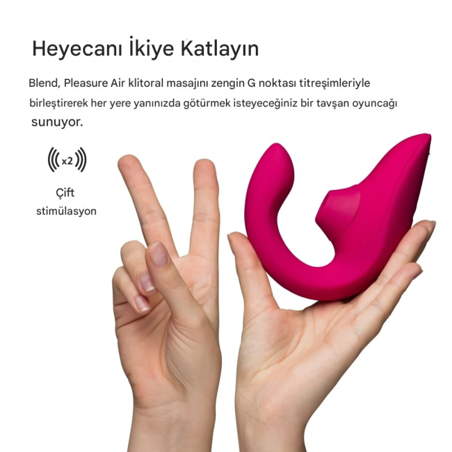 Womanizer Blend Pink Air Pleasure G-Noktası ve Klitoral Rabbit Vibratör ​