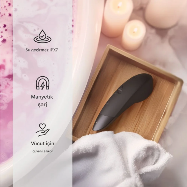 Womanizer Enhance Black Emiş ve Titreşimli 2 si 1 Arada Klitoris Stimülatör Vibratörü