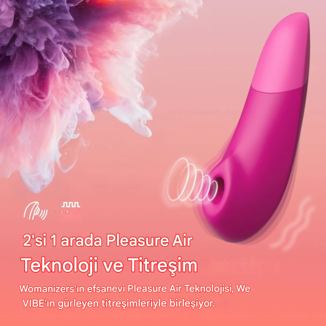 Womanizer Enhance Pink Emiş ve Titreşimli 2 si 1 Arada Klitoris Stimülatör Vibratörü