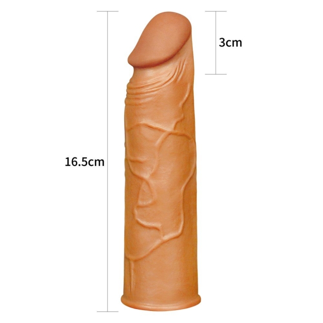 X-Tender Realistik Dokuda 2.5 Cm Uzatmalı Penis Kılıfı-LV1050B