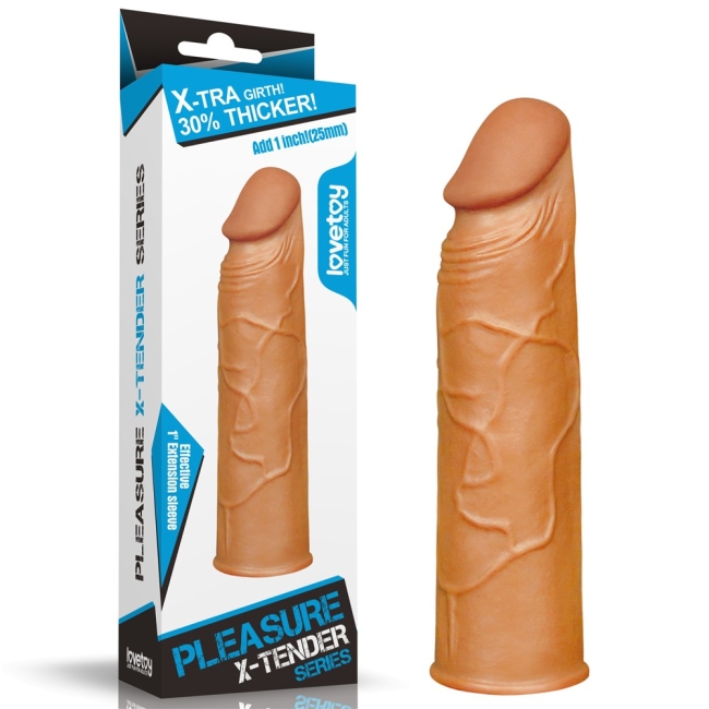 X-Tender Realistik Dokuda 2.5 Cm Uzatmalı Penis Kılıfı-LV1050B