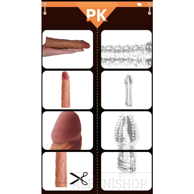 X- Tender Realistik Dokulu  5cm Uzatmalı Penis Kılıfı-LV1053B