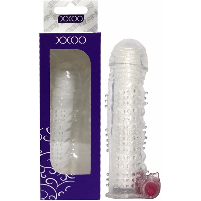 XXOO Titreşimli Tırtıklı Şeffaf Penis Kılıfı Mor