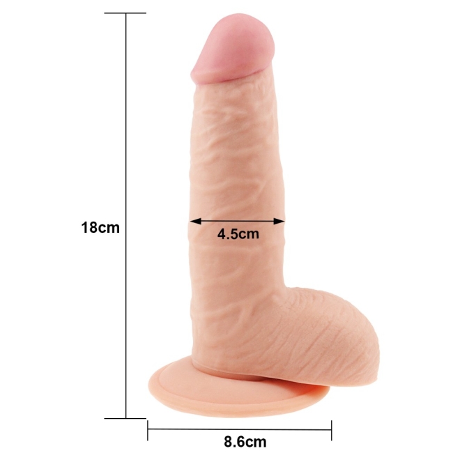 Yeni Nesil Ultra Yumuşak Özel Dokulu 18 Cm Realistik Penis-1084