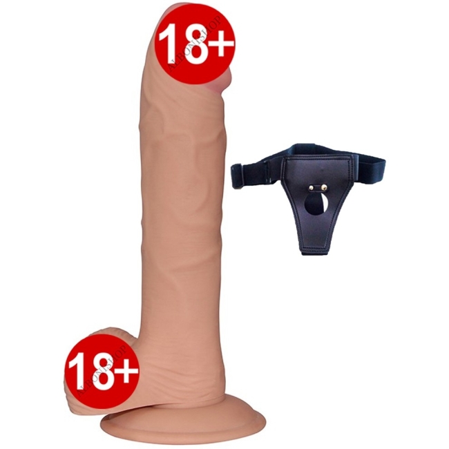 Yeni Nesil Ultra Yumuşak Özel Dokulu 24 Cm Kemerli Penis