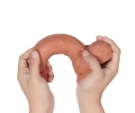 Çift Katmanlı Ultra Yumuşak 23 Cm Belden Bağlamalı Realistik Dildo