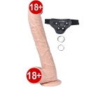 33 Cm Realisitk Dokuda Kalın Kemerli Strap On Dildo