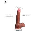 21.5 Cm Çift Katmanlı Gerçek Ten Dokusunda Damarlı Realistik Kemerli Penis