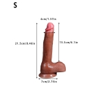21.5 Cm Çift Katmanlı Gerçek Ten Dokusunda Realistik Penis