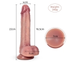 Bonilove Bert Damarlı Ve Parlak Yüzeyli 22 Cm Çift Katmanlı Realistik Kemerli Penis