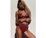 Bordo Şık Dantel Sütyen Külot Takım