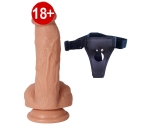 Borg Ultra Yumuşak Çift Katmanlı 20 Cm Kemerli Penis Dildo