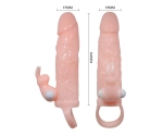 Brave Man Tavşan Figürlü Titreşimli Klitoris Uyarıcılı Realistik Penis Kılıfı 