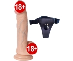 Bruce Ultra Gerçekçi Yumuşak Çift Katmanlı 20 Cm Kemerli Penis Dildo