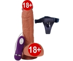 Buru 22 Cm 10 Fonksiyonlu Titreşimli Çift Katmanlı Belden Bağlamalı Penis