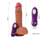 Buru 22 Cm 10 Fonksiyonlu Titreşimli Çift Katmanlı Belden Bağlamalı Penis