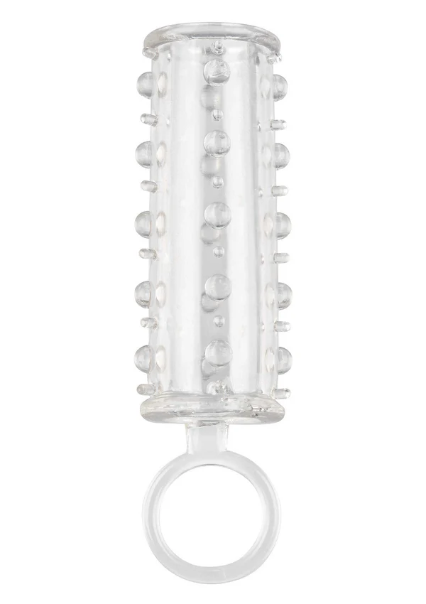 CalExotics Enhancer Silikon Testis Destekli Tırtıklı Penis Kılıfı