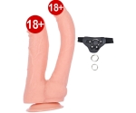 Damarlı 23 Cm Yumuşak Double Belden Bağlamalı Realistik Dildo