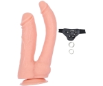 Damarlı 23 Cm Yumuşak Double Belden Bağlamalı Realistik Dildo