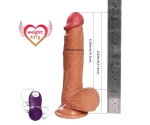 Ultra Gerçekçi 21 cm 10 Modlu Titreşimli Realistik Penis