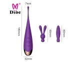 Dibe Çift Başlıklı A-Bölgesi ve Klitoris Uyarıcı Şarjlı Su Geçirmez Vibratör