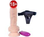 Dildo Series 18 Cm 10 Modlu Belden Bağlamalı Titreşimli Realistik Penis	